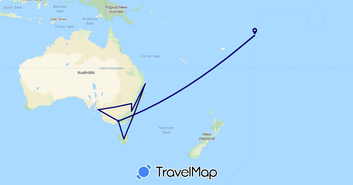 TravelMap itinerary: driving in Australia, Samoa (Oceania)